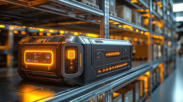 科技感十足的电池仓储