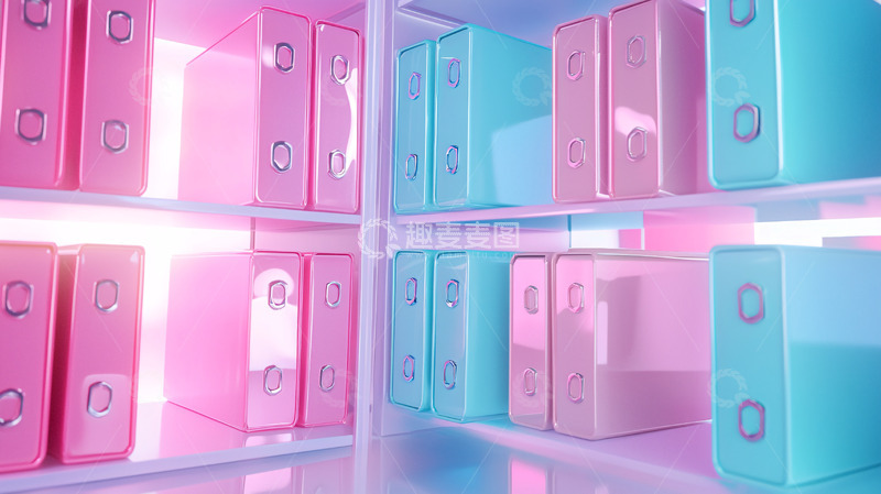 高清大图下载【趣麦麦图】粉色蓝色文件夹