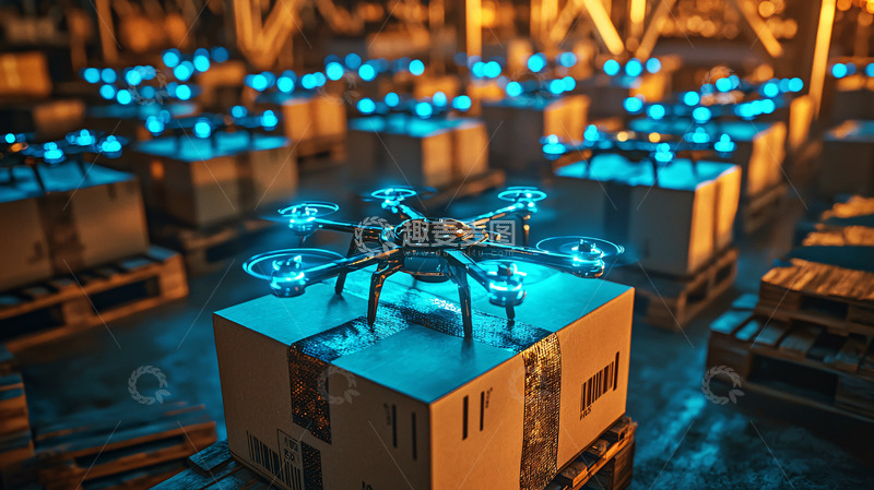 高清大图下载【趣麦麦图】无人机送货