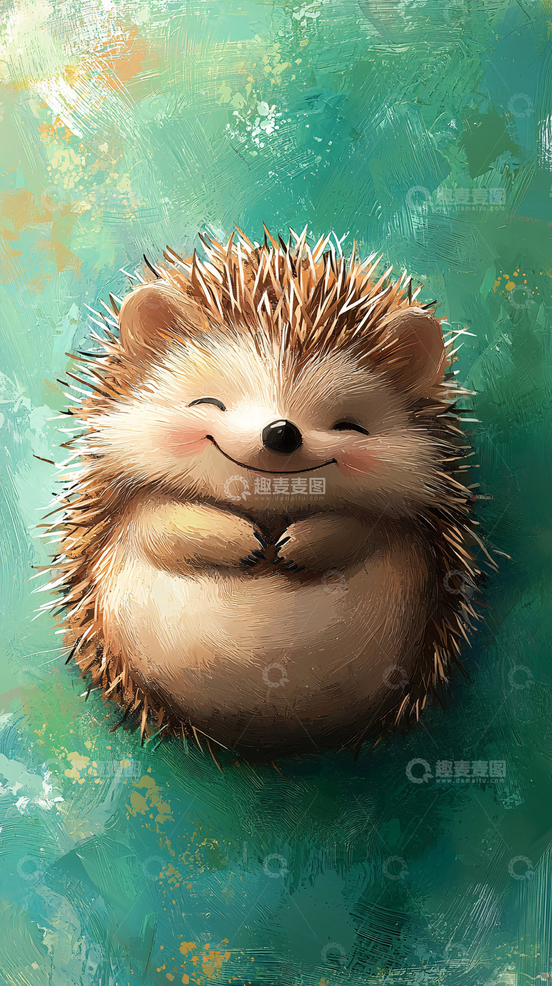 高清大图下载【趣麦麦图】开心的小刺猬