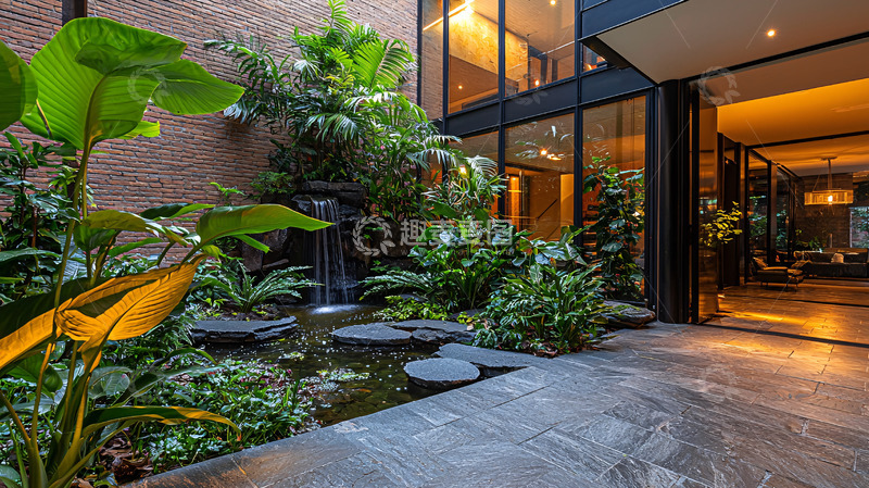 高清大图下载【趣麦麦图】小型室内花园景观