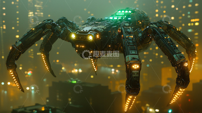高清大图下载【趣麦麦图】未来都市机械蜘蛛