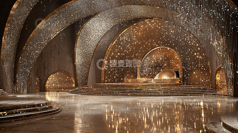 高清大图下载【趣麦麦图】金色拱形空间