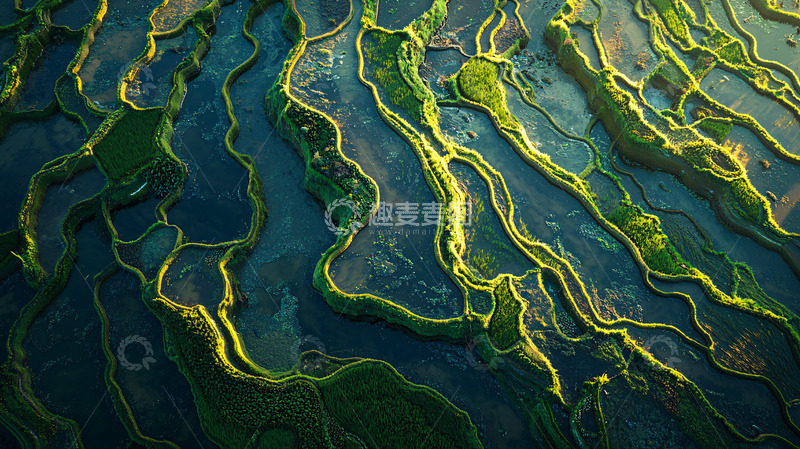 高清大图下载【趣麦麦图】高空俯瞰梯田景色