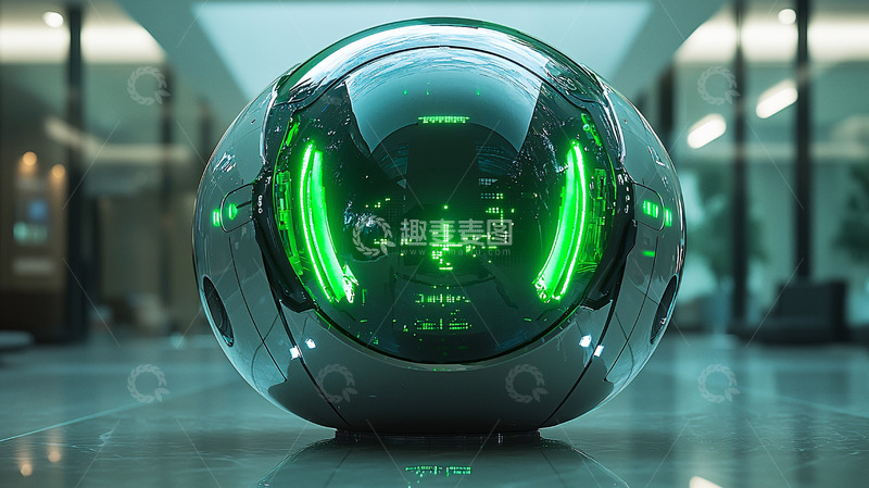 高清大图下载【趣麦麦图】未来科技感球形机器人