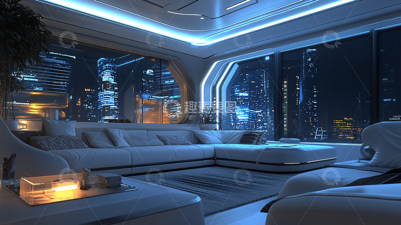 高清大图下载【趣麦麦图】未来科技感客厅
