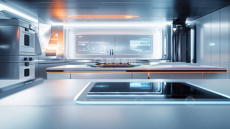 高清大图下载【趣麦麦图】未来科技感厨房