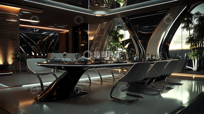 高清大图下载【趣麦麦图】未来感餐厅设计