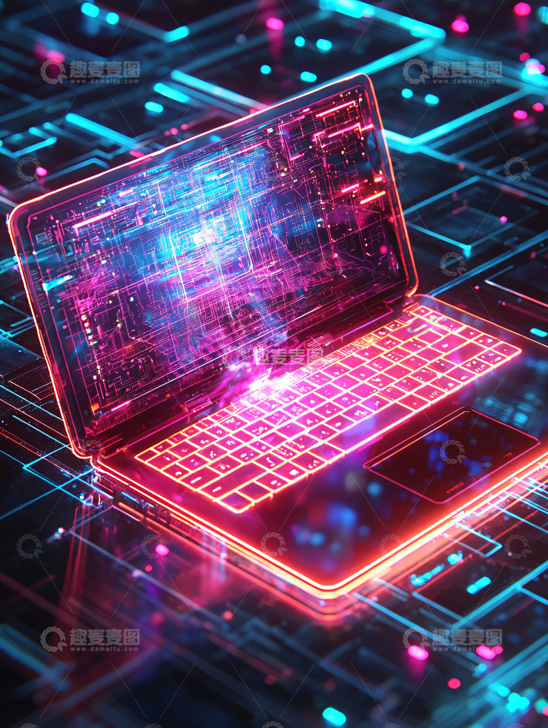 高清大图下载【趣麦麦图】科技感笔记本电脑