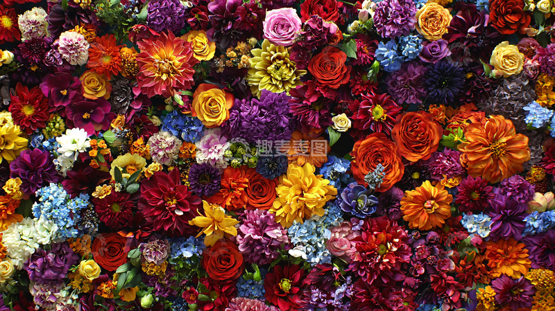 高清大图下载【趣麦麦图】色彩鲜艳的混合花束
