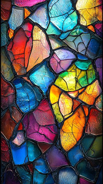 彩色玻璃的抽象图案