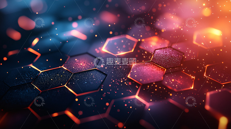 高清大图下载【趣麦麦图】科技感蜂窝结构背景
