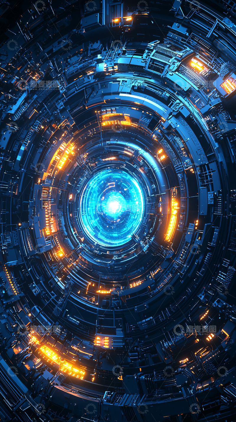 高清大图下载【趣麦麦图】科技感蓝色能量核心