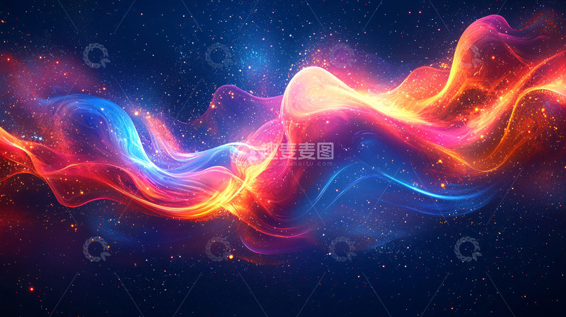 高清大图下载【趣麦麦图】绚丽星云光线交织