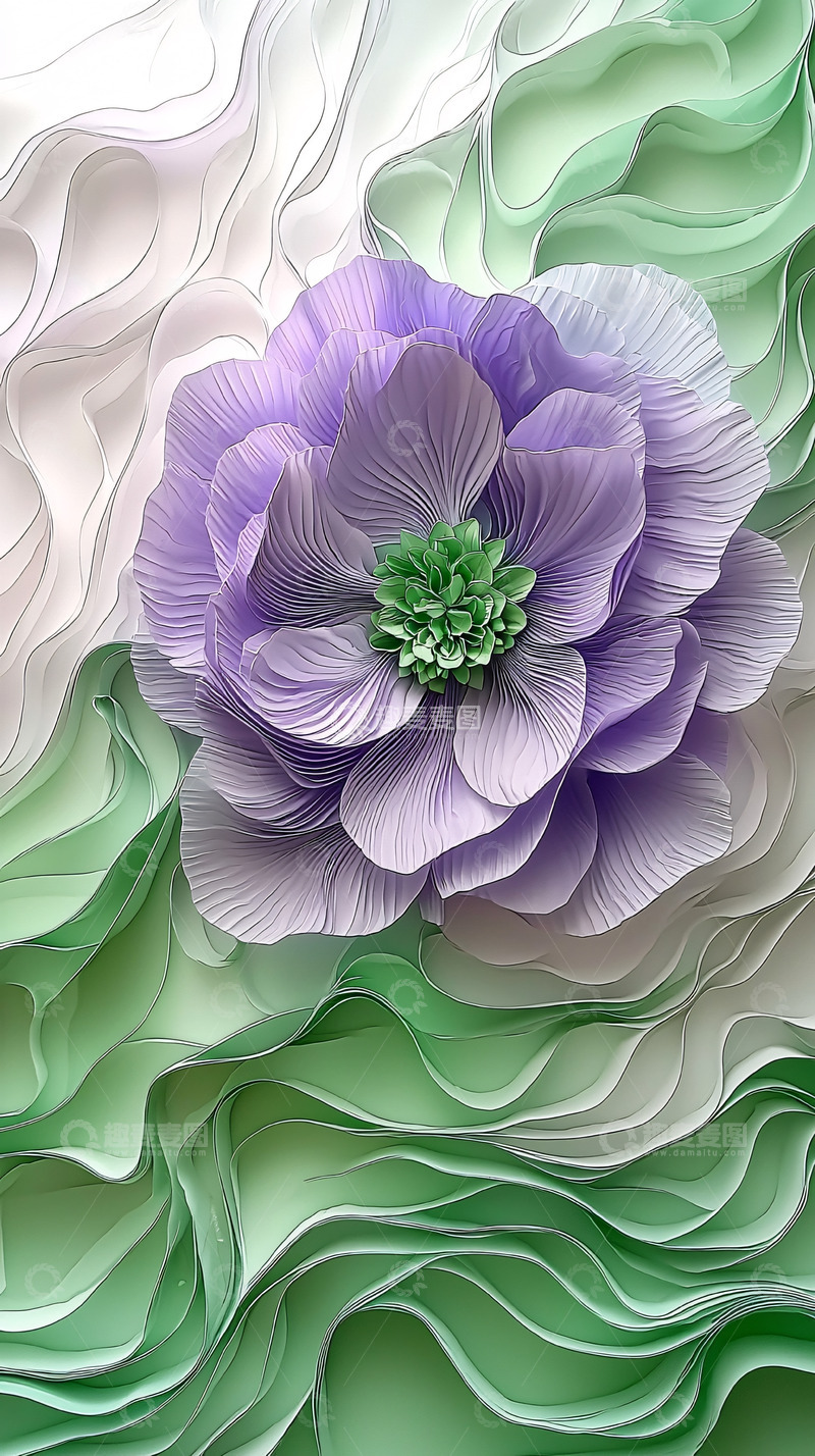 高清大图下载【趣麦麦图】紫色纸艺花朵