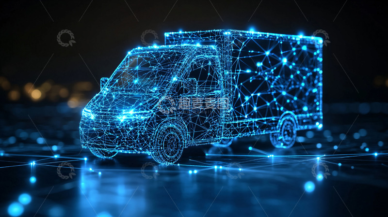 高清大图下载【趣麦麦图】科技感物流车