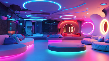 梦幻炫彩灯光地下室设计