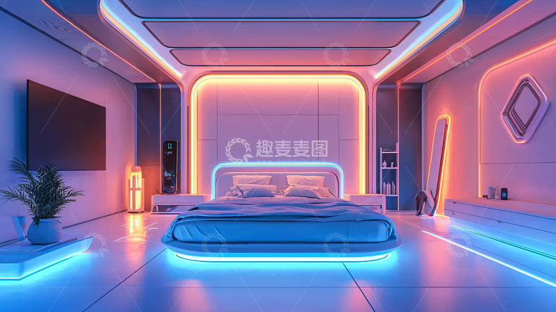高清大图下载【趣麦麦图】未来感卧室设计