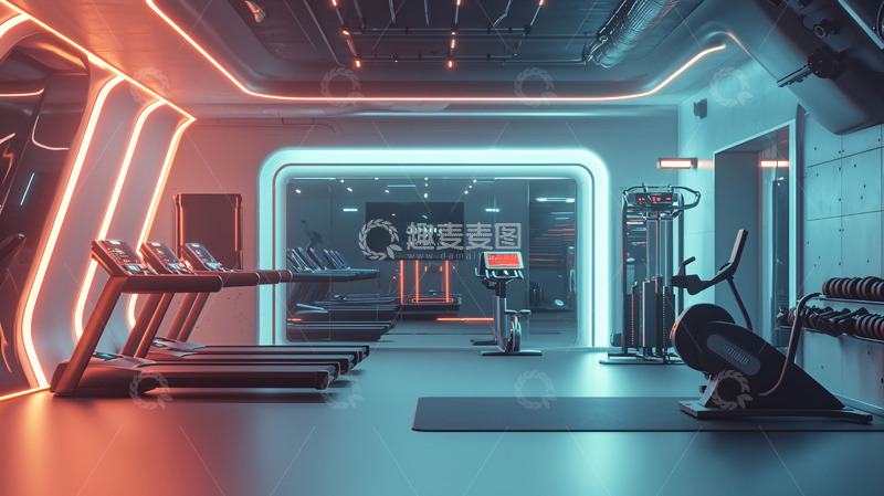 高清大图下载【趣麦麦图】-未来感健身房