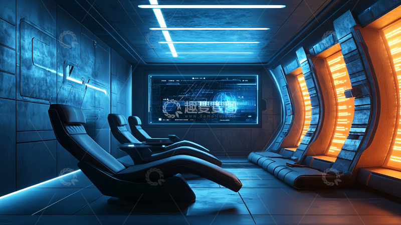 高清大图下载【趣麦麦图】未来科技感休闲室