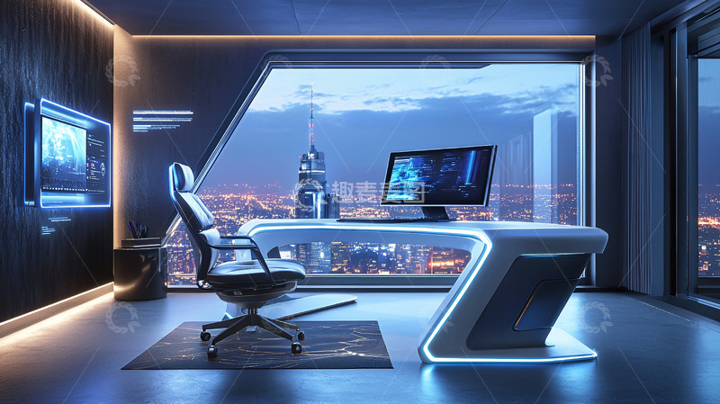 高清大图下载【趣麦麦图】未来科技感办公空间