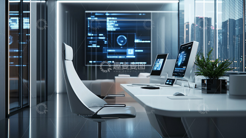 高清大图下载【趣麦麦图】未来科技感办公室