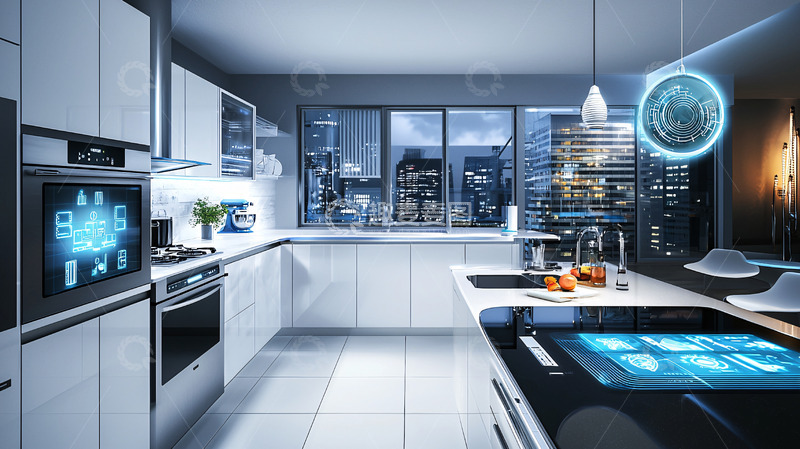 高清大图下载【趣麦麦图】现代化智能家居厨房