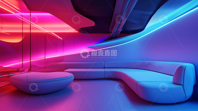 高清大图下载【趣麦麦图】流线型未来感休闲室