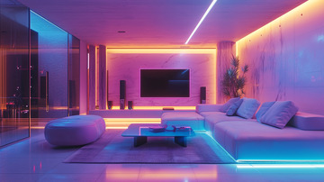 梦幻多彩氛围灯带客厅