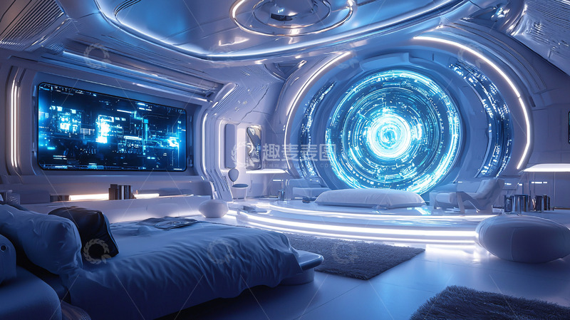 高清大图下载【趣麦麦图】未来科技感卧室