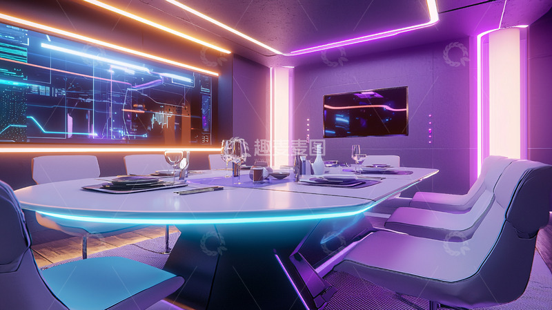 高清大图下载【趣麦麦图】未来感餐厅高清图片