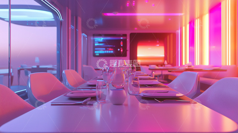 高清大图下载【趣麦麦图】未来主义餐厅