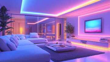 彩色氛围灯客厅