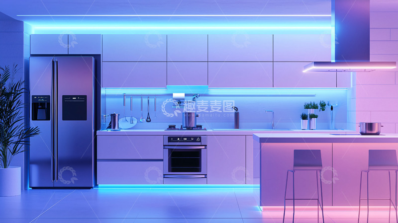 高清大图下载【趣麦麦图】现代化厨房灯光设计