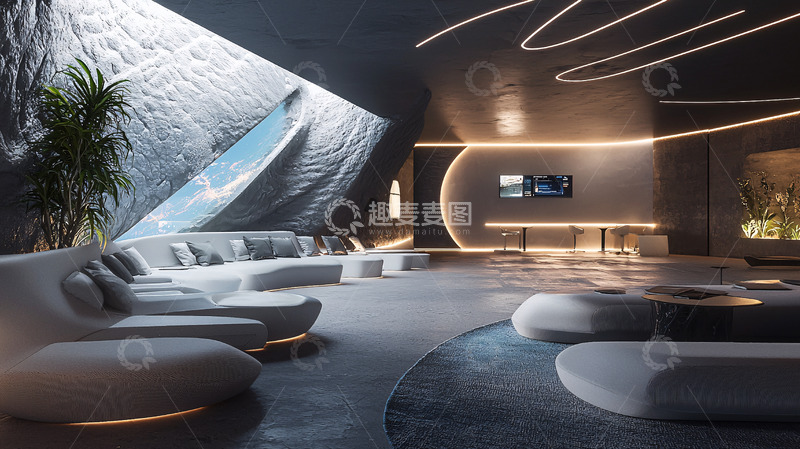 高清大图下载【趣麦麦图】未来科技感奢华客厅