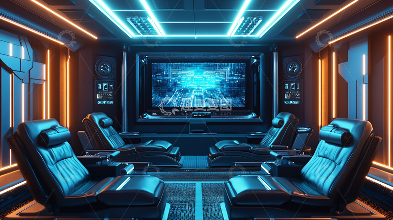 高清大图下载【趣麦麦图】未来科技感家庭影院