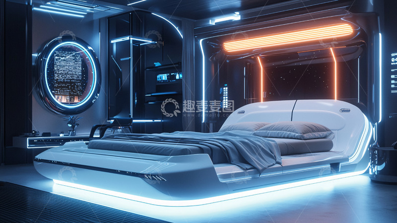 高清大图下载【趣麦麦图】未来科技感卧室