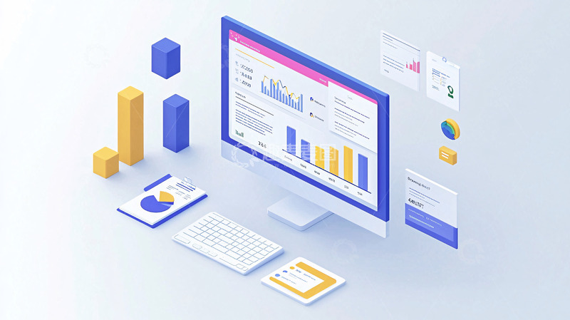 高清大图下载【趣麦麦图】电脑屏幕数据分析图表