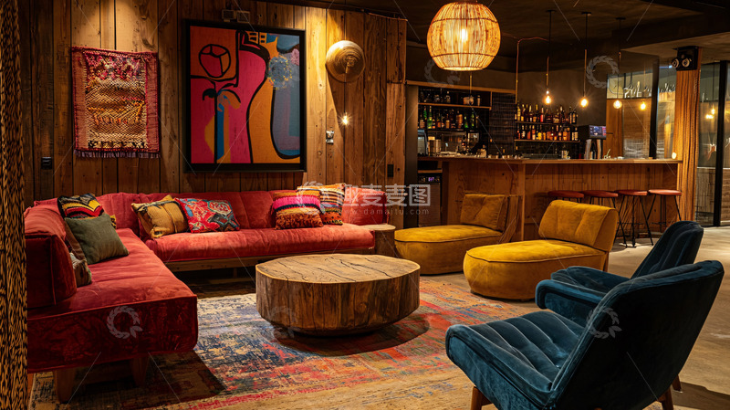 高清大图下载【趣麦麦图】木质酒吧休闲区