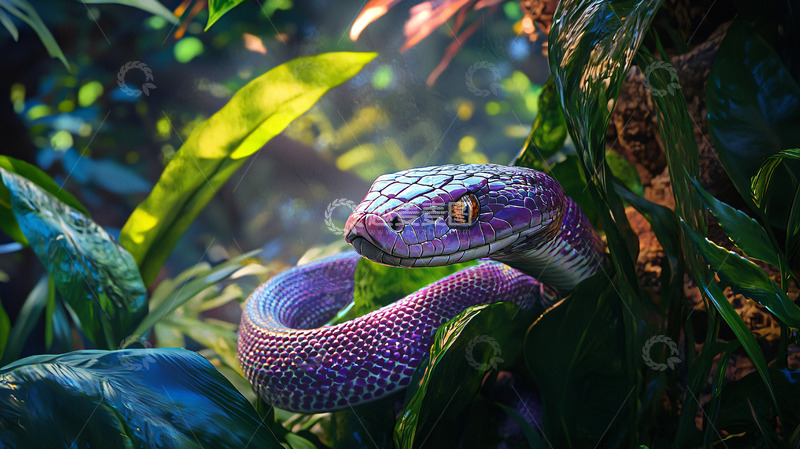 高清大图下载【趣麦麦图】紫色蛇高清图片