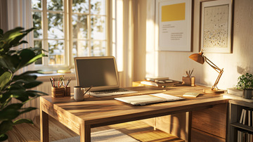 阳光洒进的温馨书房