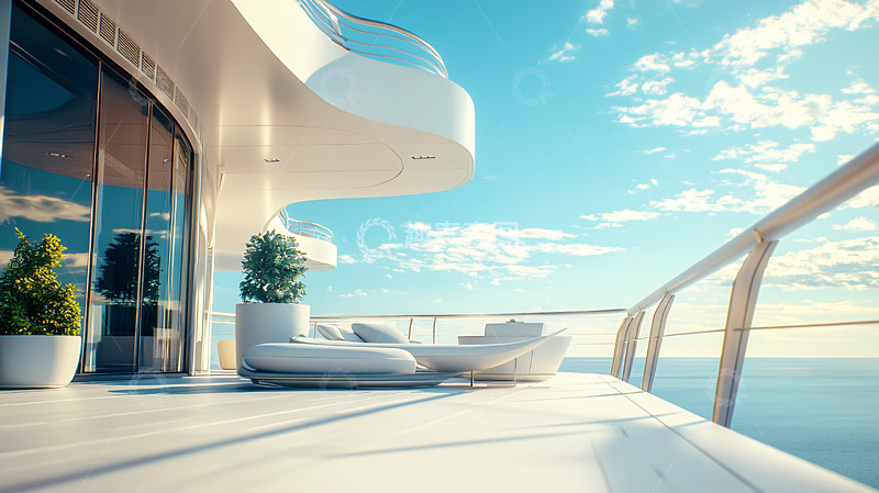 高清大图下载【趣麦麦图】现代化海景阳台