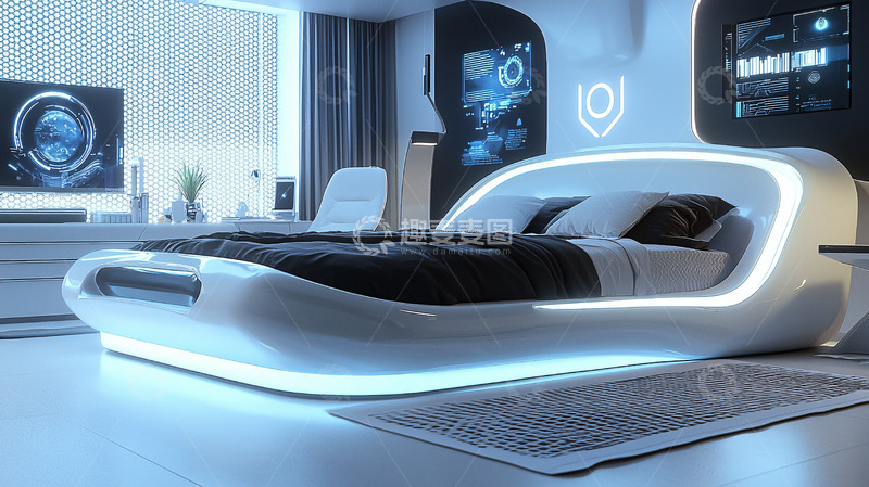 高清大图下载【趣麦麦图】未来科技感卧室