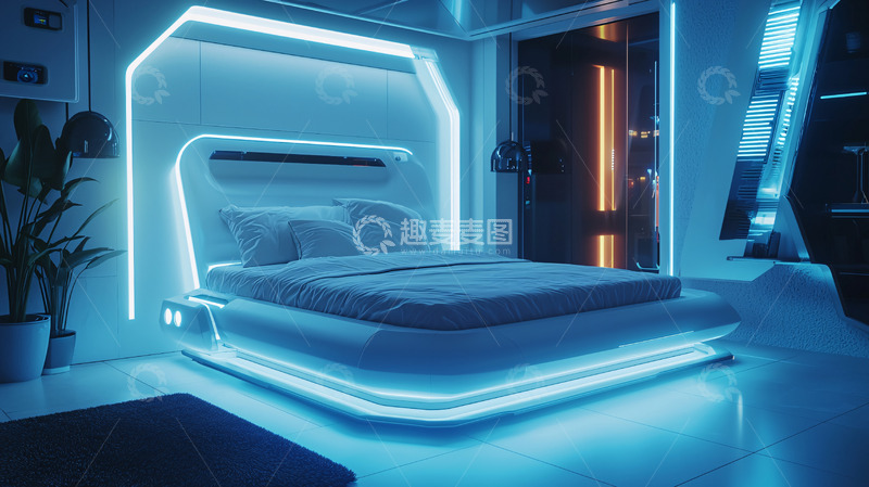 高清大图下载【趣麦麦图】未来科技感卧室