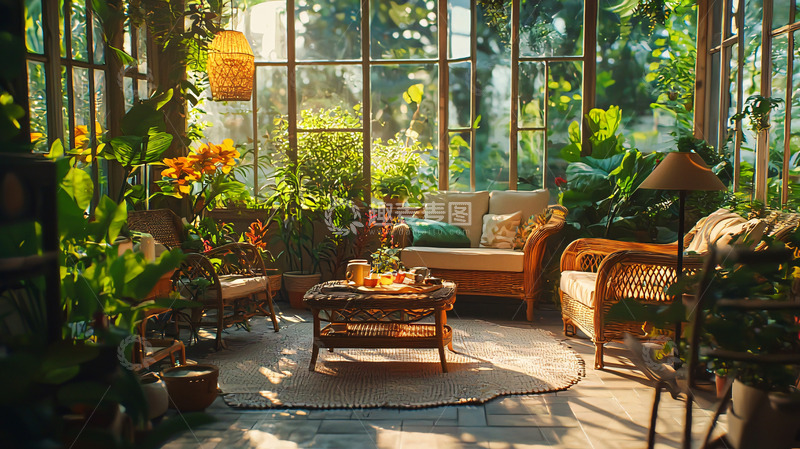 高清大图下载【趣麦麦图】花草植物乡村客厅
