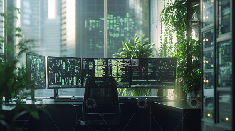 高清大图下载【趣麦麦图】都市绿植办公空间