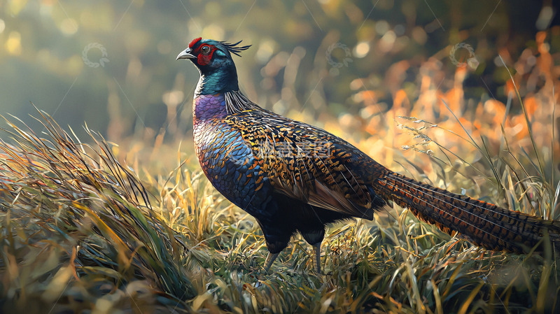 高清大图下载【趣麦麦图】雄性环颈雉高清图片