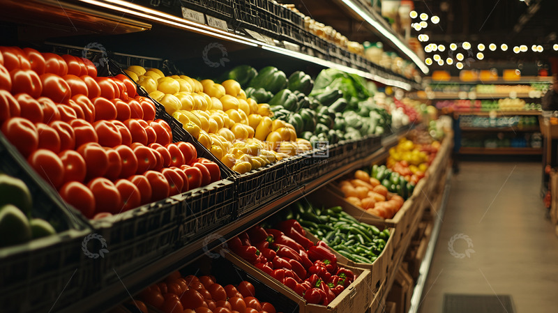 高清大图下载【趣麦麦图】超市蔬菜水果货架