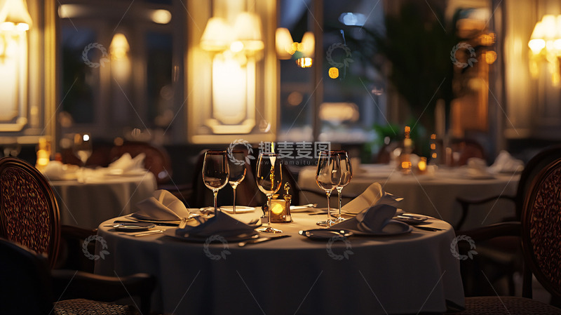 高清大图下载【趣麦麦图】浪漫高档餐厅烛光晚餐