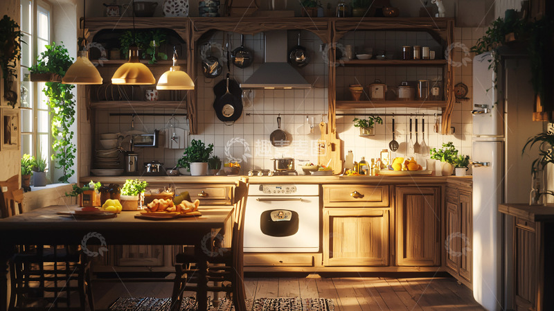 高清大图下载【趣麦麦图】温暖阳光厨房